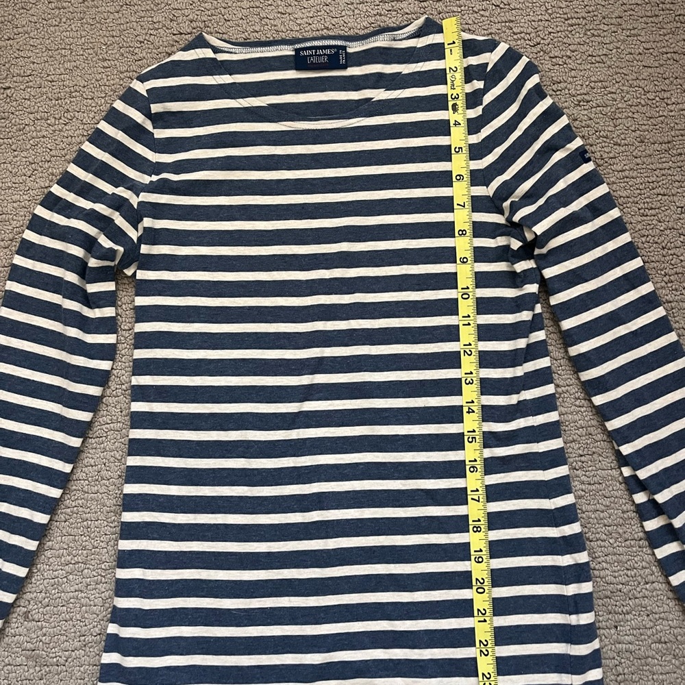 Saint James Blue and White Striped Top - Picture 4 of 6